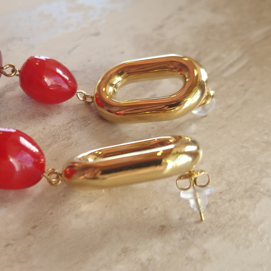 Boucles d'oreilles Anna Bordeaux