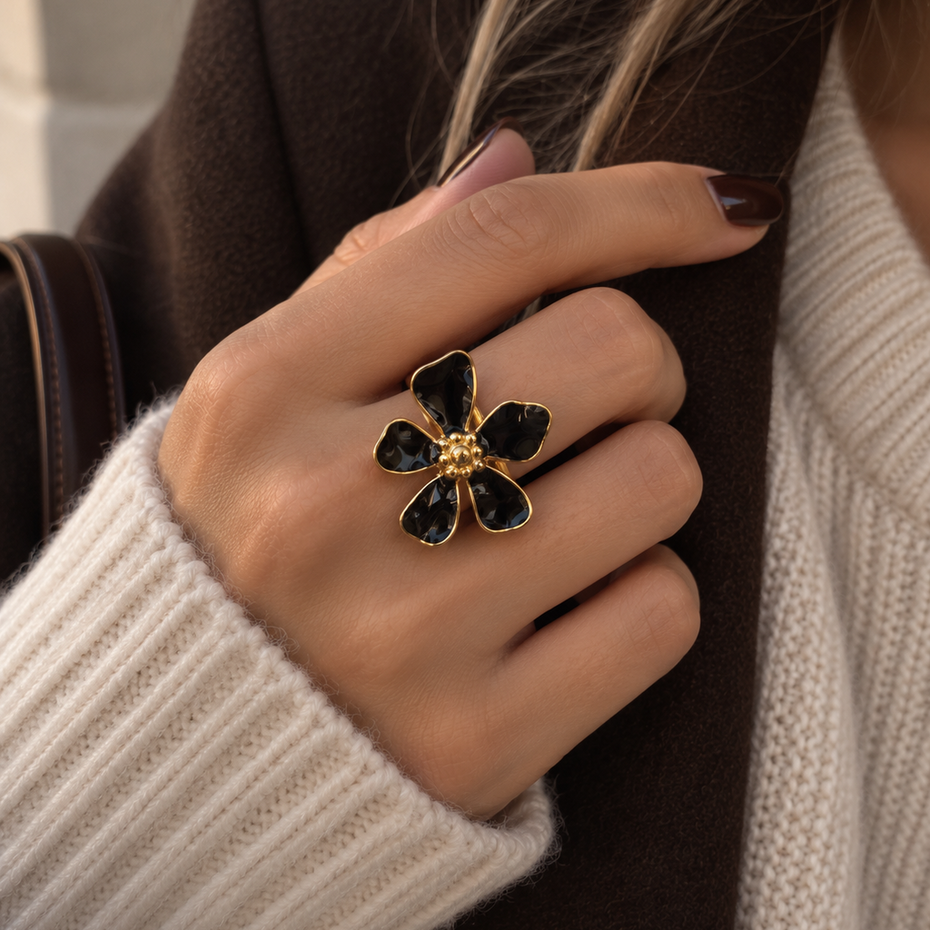 Bague Flora Noire