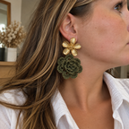 Boucles d’oreilles crochet kaki