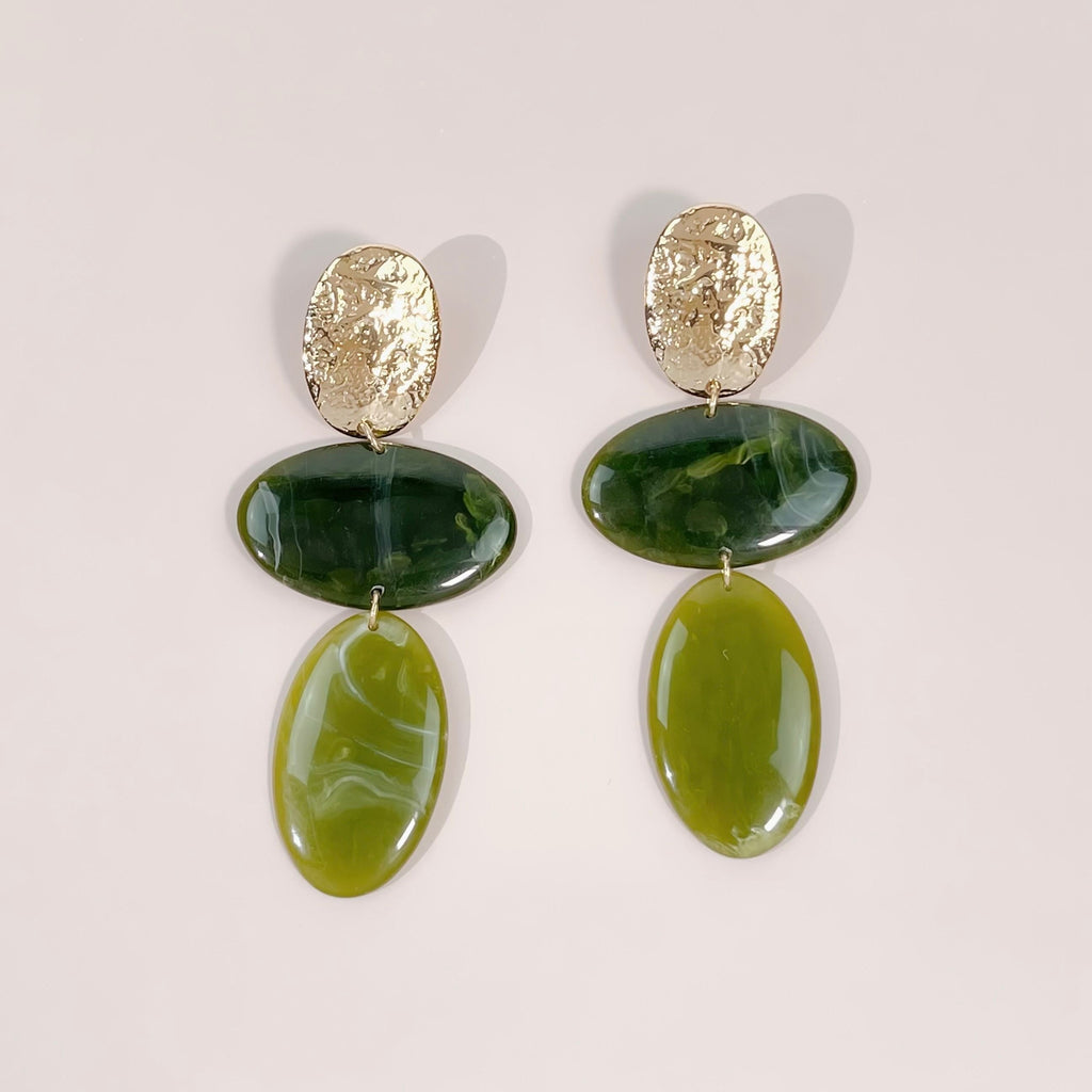 Boucles d’oreilles Stella vert olive