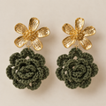 Boucles d’oreilles crochet kaki