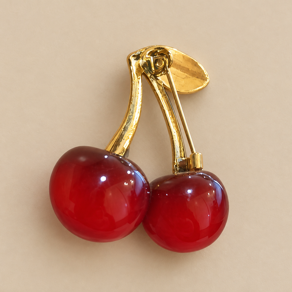 Broche Cerise Dorée