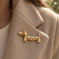 Broche Teckel Dorée