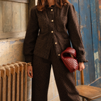Veste-chemise léopard chocolat