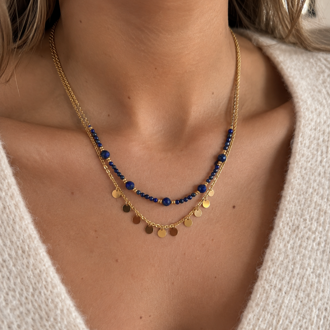 Collier Isaure bleu