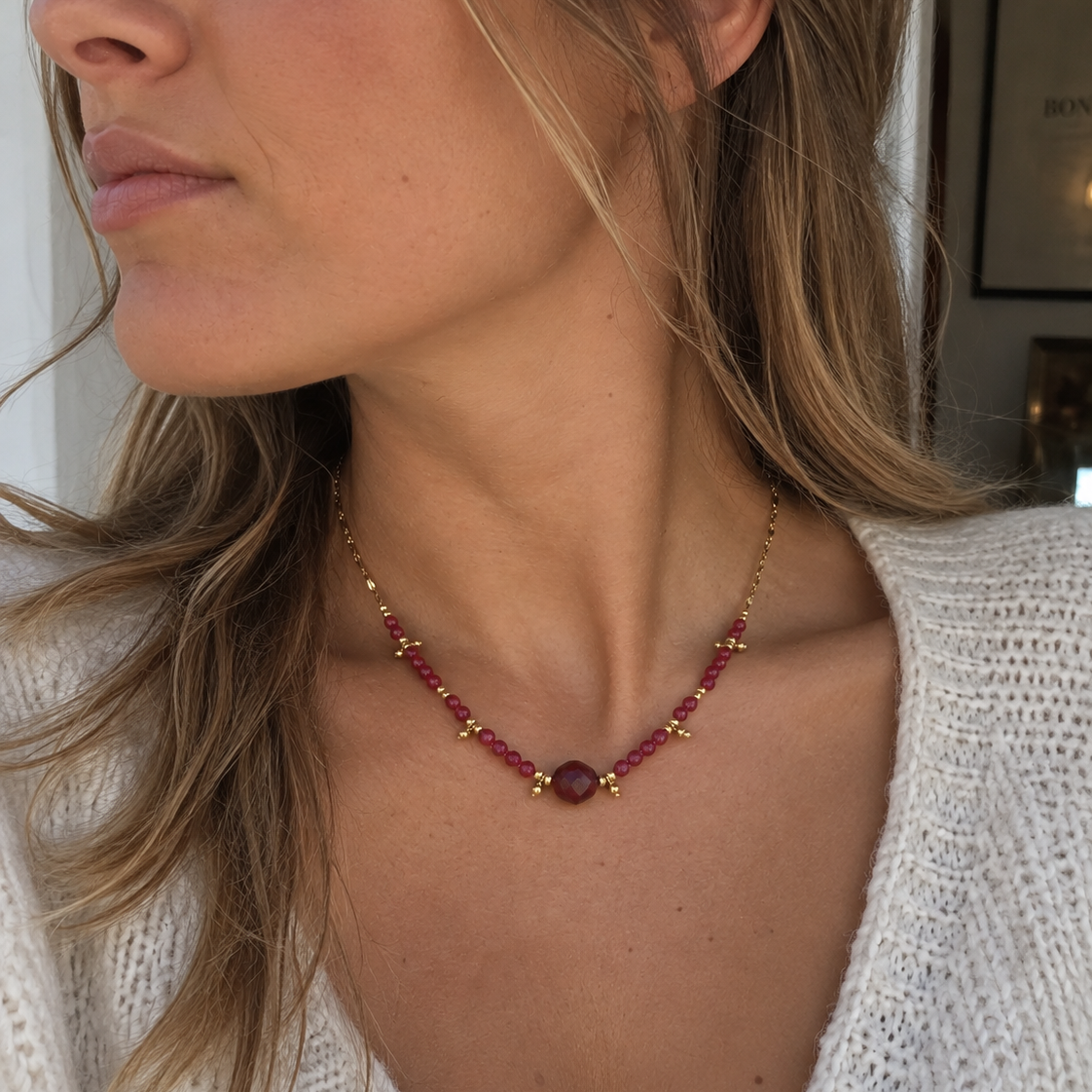 Collier Isée Bordeaux