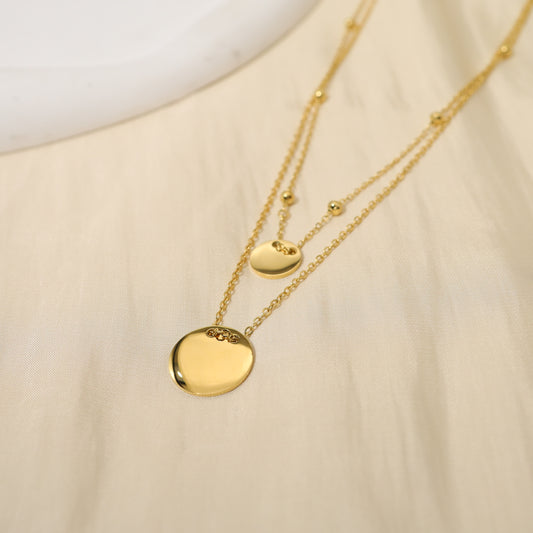 Collier double médaille à graver bijou personnalisable gravure laser idée cadeau acier inoxydable
