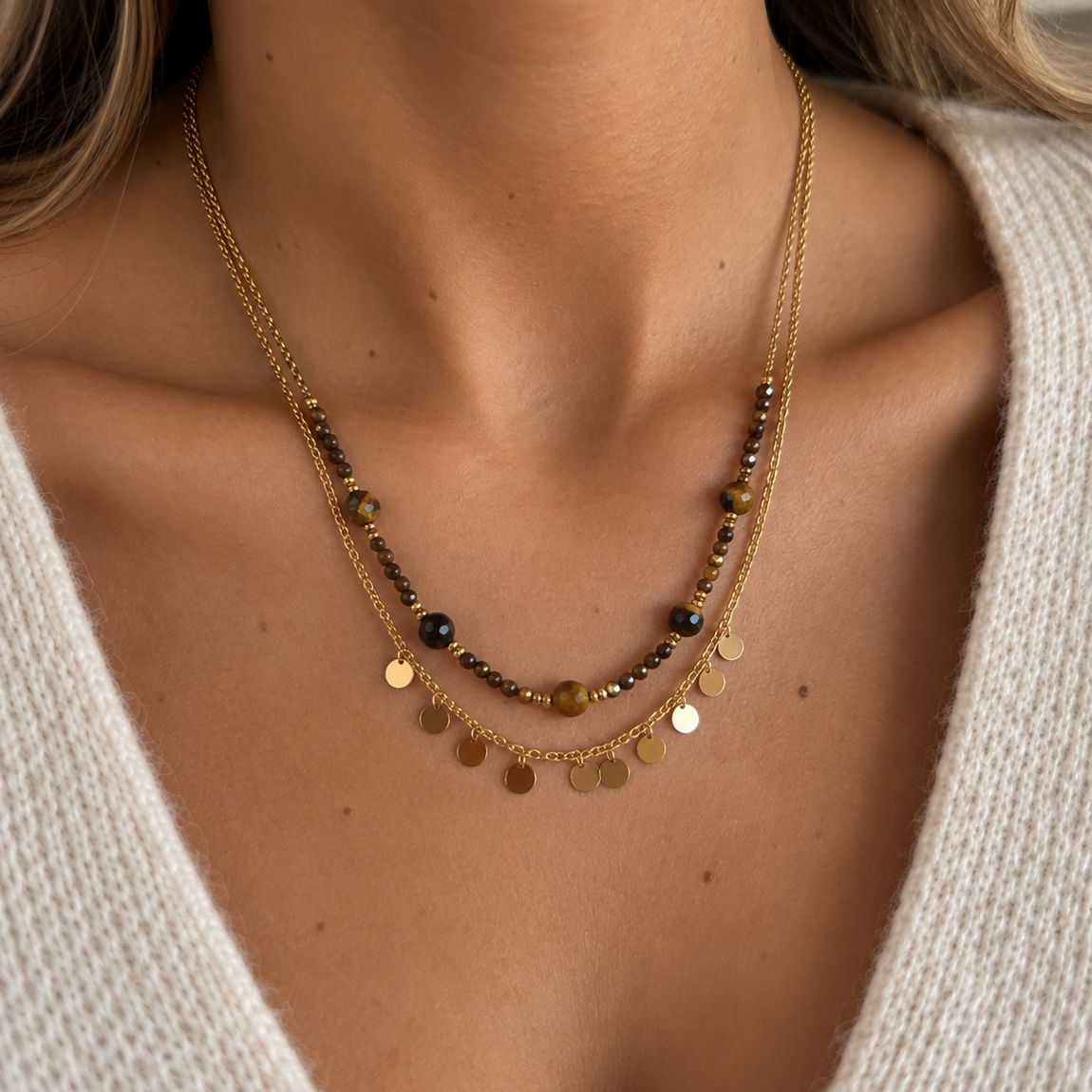 Collier Isaure marron