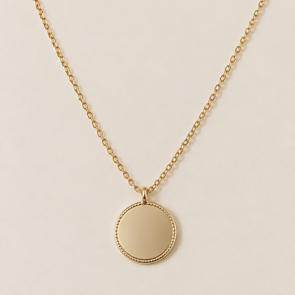 Collier médaillon rond à graver