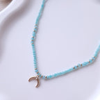 collier femme ras du cou perles fines bleues collier été tendance bijou délicat et lumineux femme