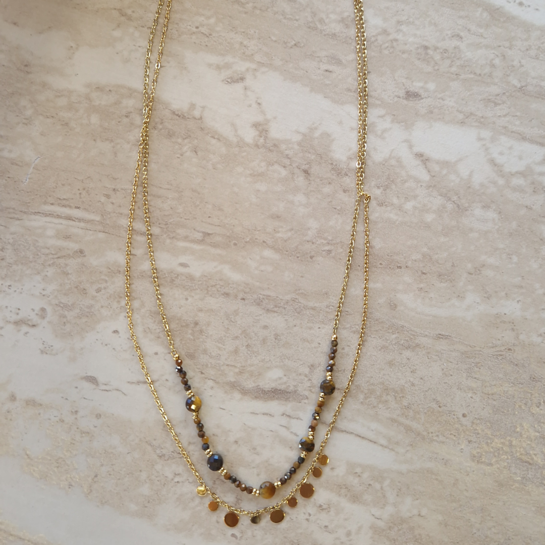 Collier Isaure marron