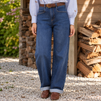 Jean Andréa coupe barrel avec ceinture