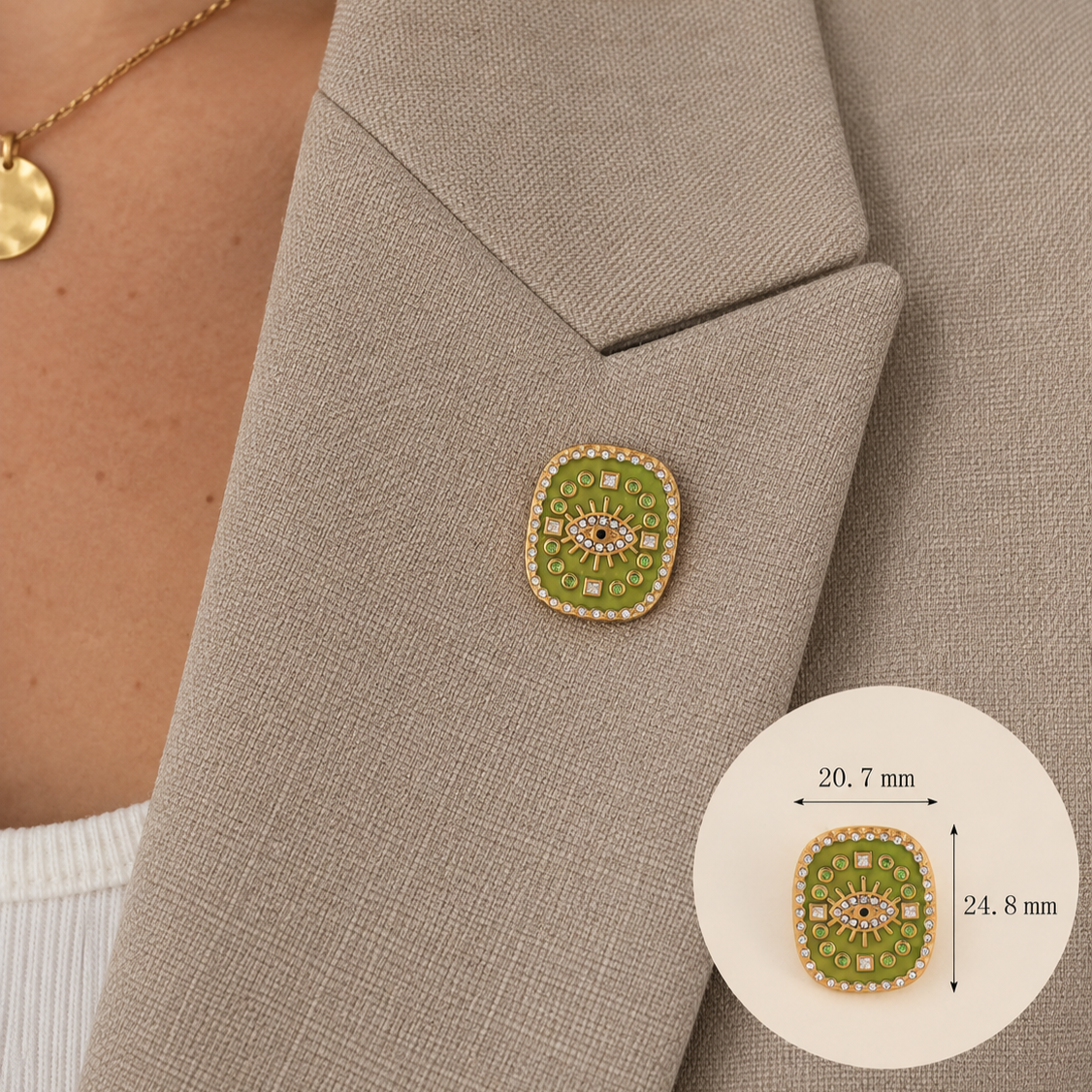 Pin's Œil Vert Olive