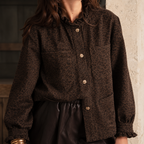 Veste-chemise léopard chocolat