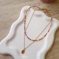 superposition collier perle et chaine pendentif acier inoxydable colliers tendances