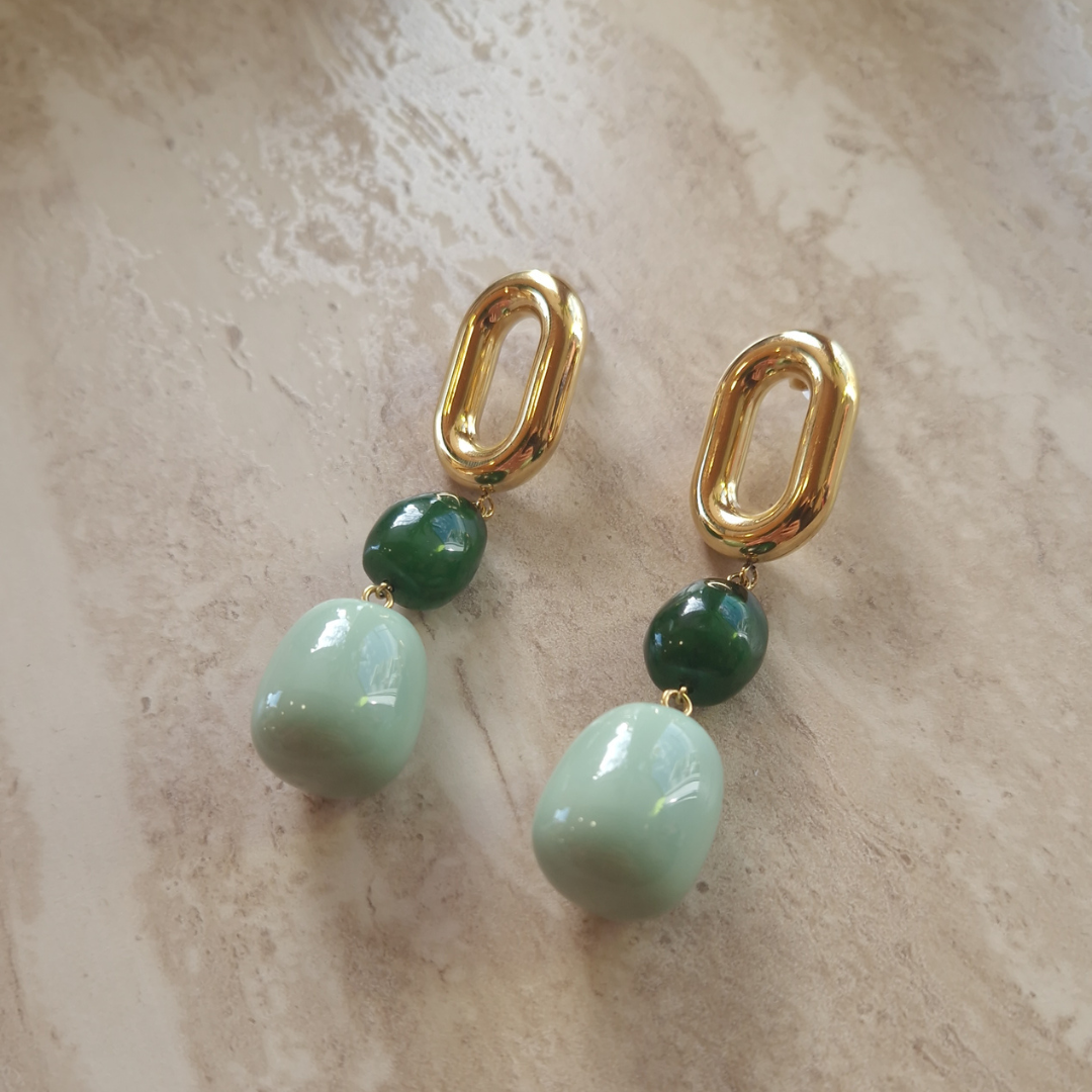 Boucles d'oreilles Anna Vert