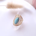 bague femme bleu turquoise acier inoxydable bijou été 