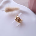 bague acier inoxydable femme large effet martelé résistant à l'eau 