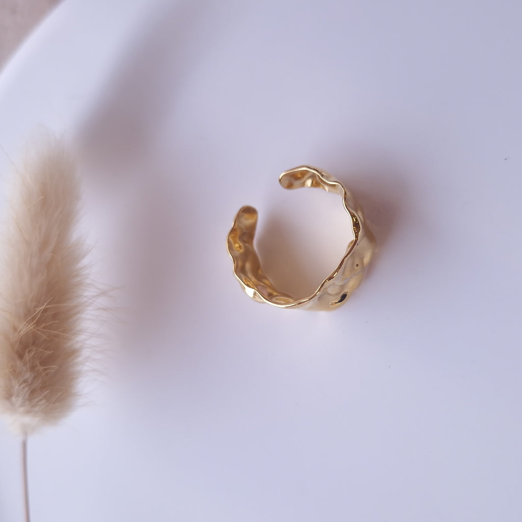 bague originale pour femme en acier inoxydable doré 