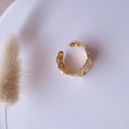 bague originale pour femme en acier inoxydable doré 