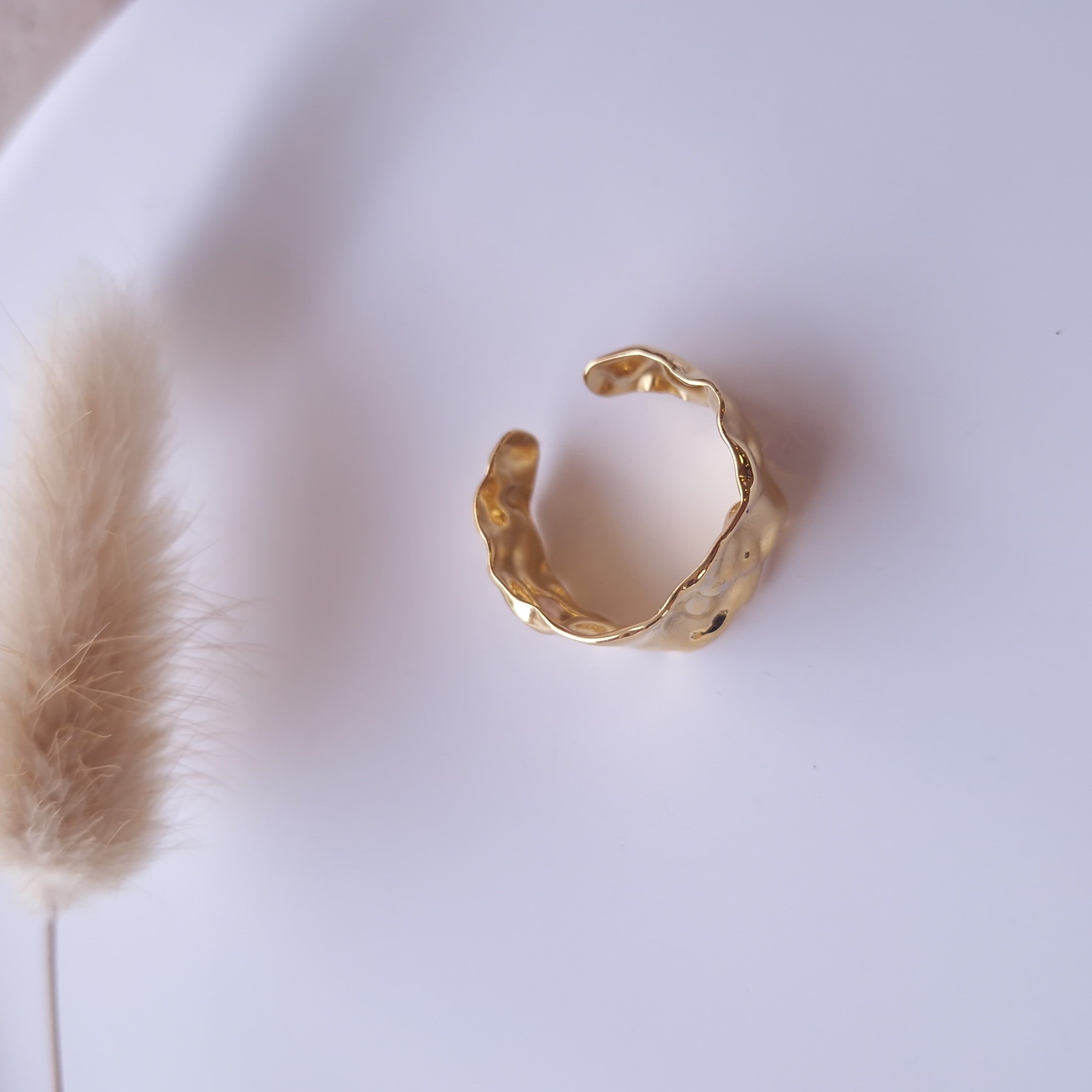 bague originale pour femme en acier inoxydable doré 