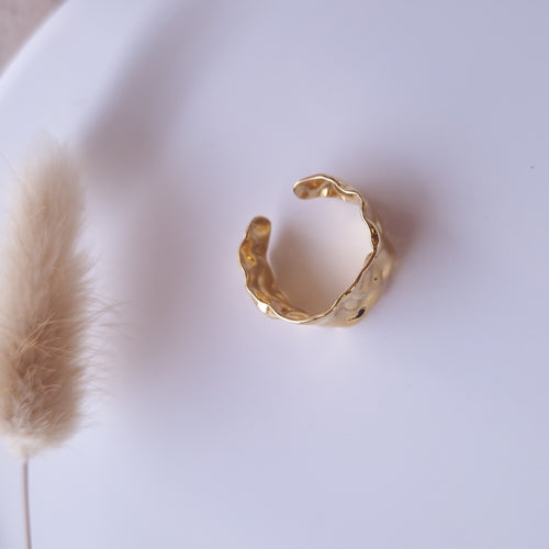 bague originale pour femme en acier inoxydable doré 