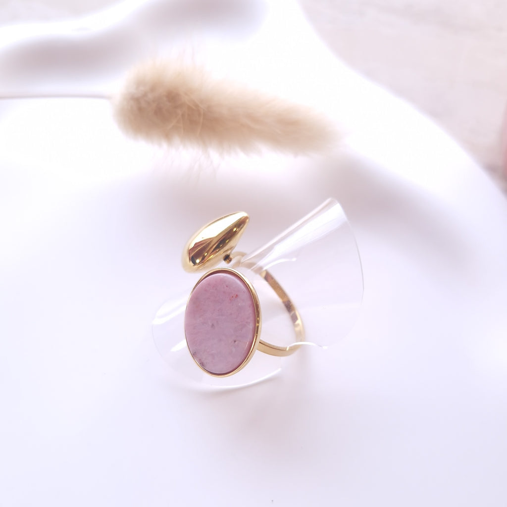 bague rose acier inoxydable pour femme bijou original