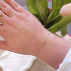 bracelet doré pendentif étoile strass bijou tendance minimaliste acier inoxydable