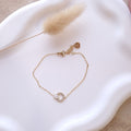 bracelet chic acier inoxydable strass et blanc 