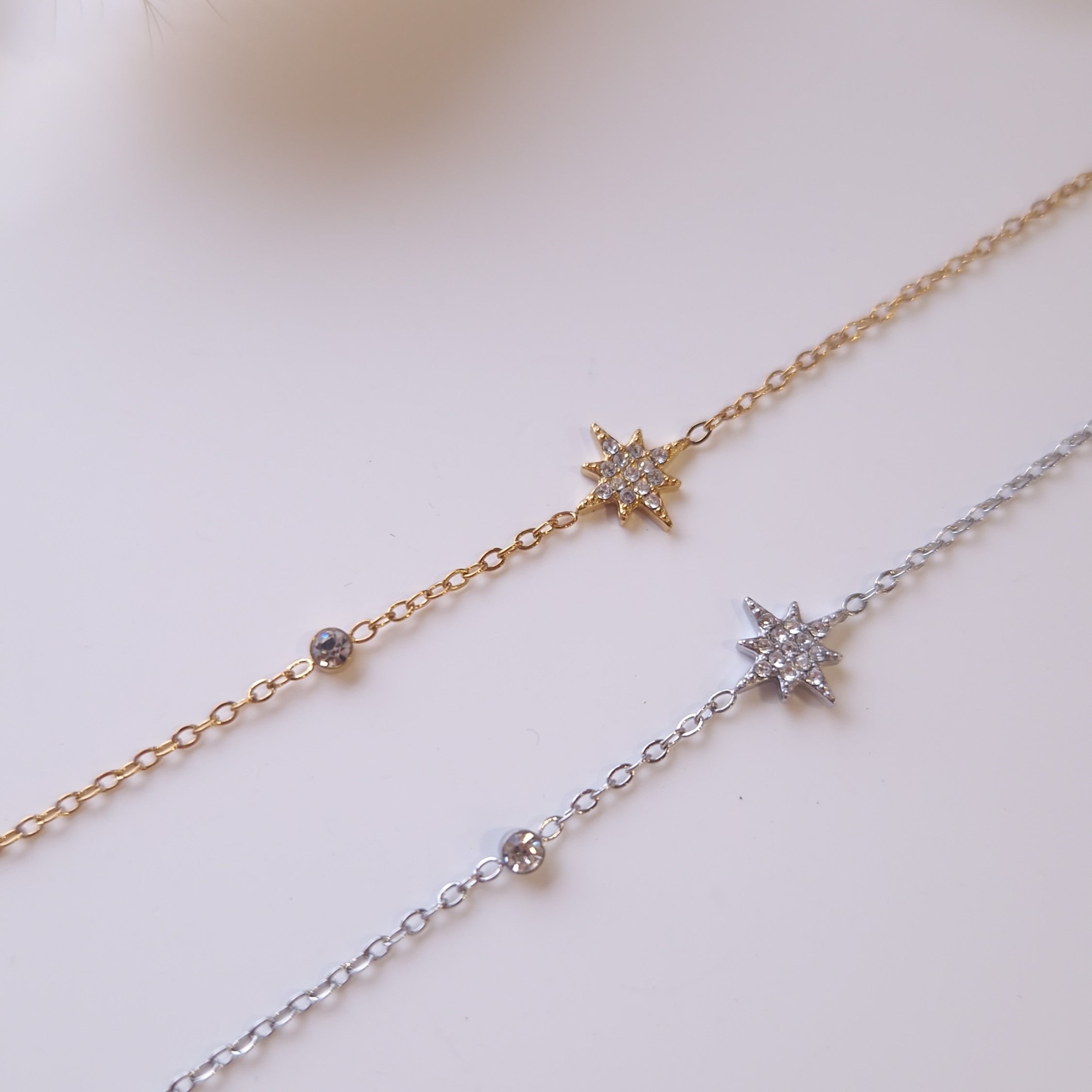 bracelet étoile strass acier inoxydable résistant à l'eau bijou femme 