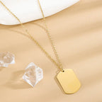 collier personnalisés en acier inoxydable doré avec médaille à graver prénom date pour femme
