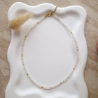 collier ras du cou perles blanche femme acier inoxydable bijou fin