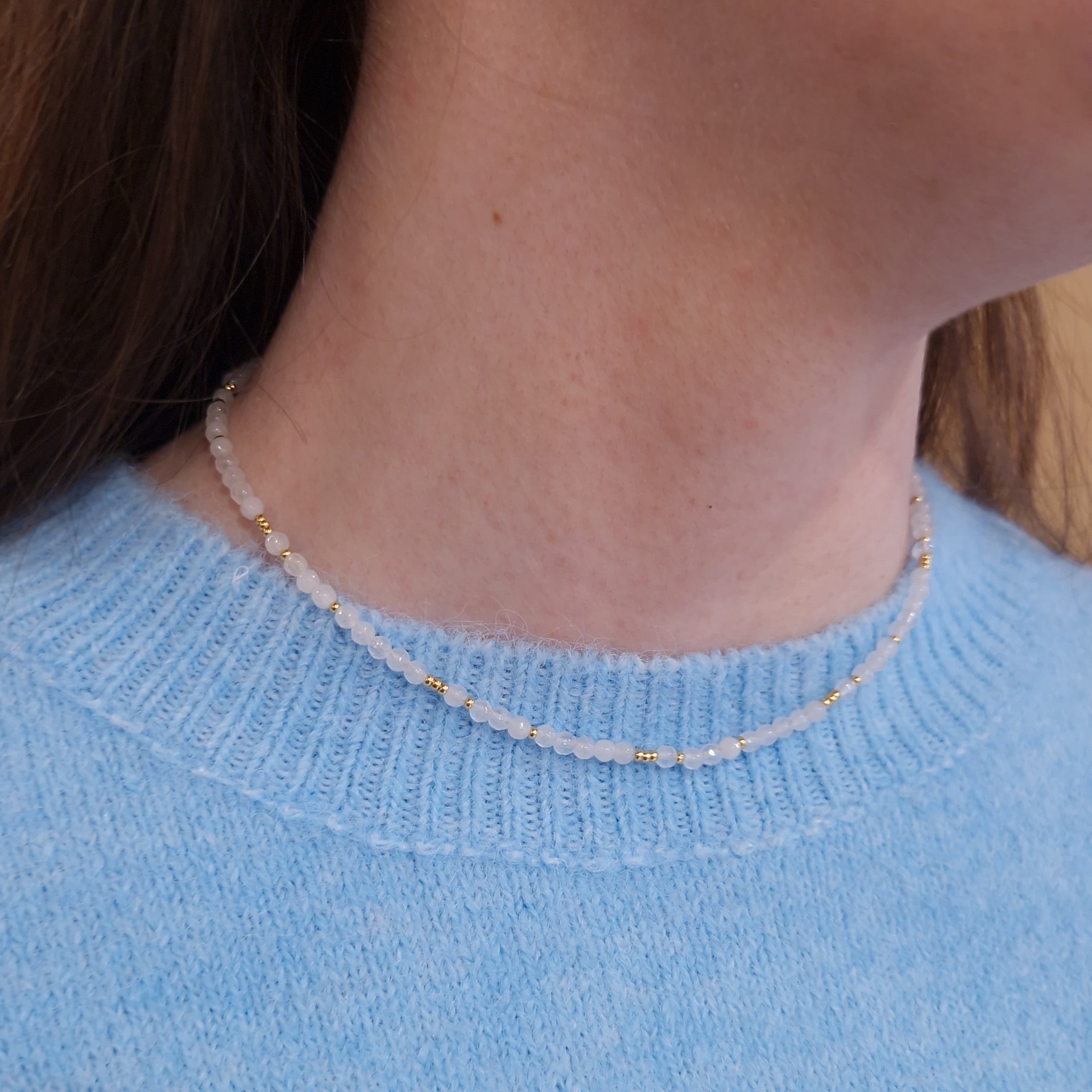 collier ras du cou perles blanches femme idée cadeau bijou délicat