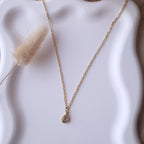 collier femme acier inoxydable avec pendentif neutre blanc transparent