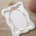 collier ras du cou colorés acier inoxydable et perles