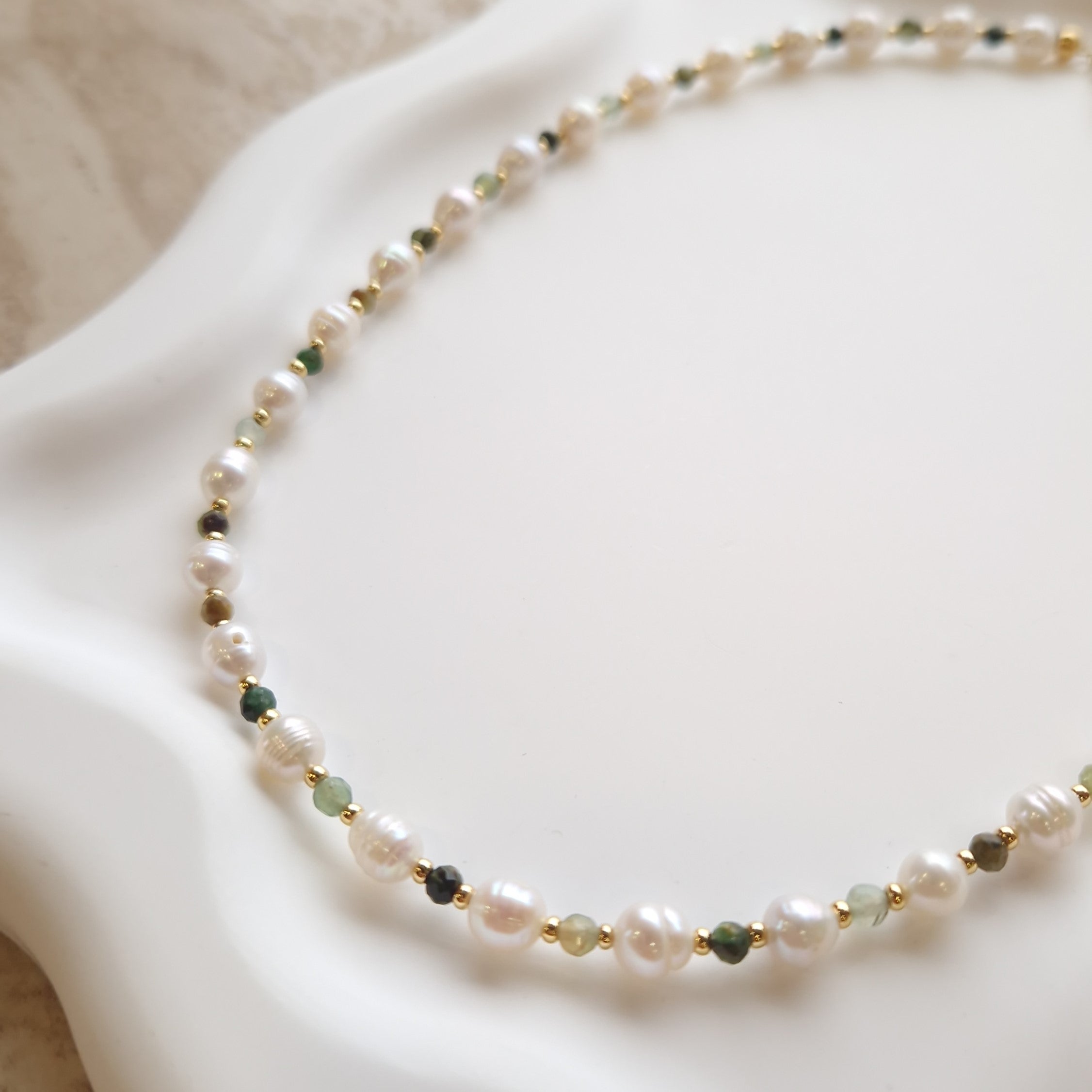 collier perles d'eau douce collier chic élégant acier inoxydable femme
