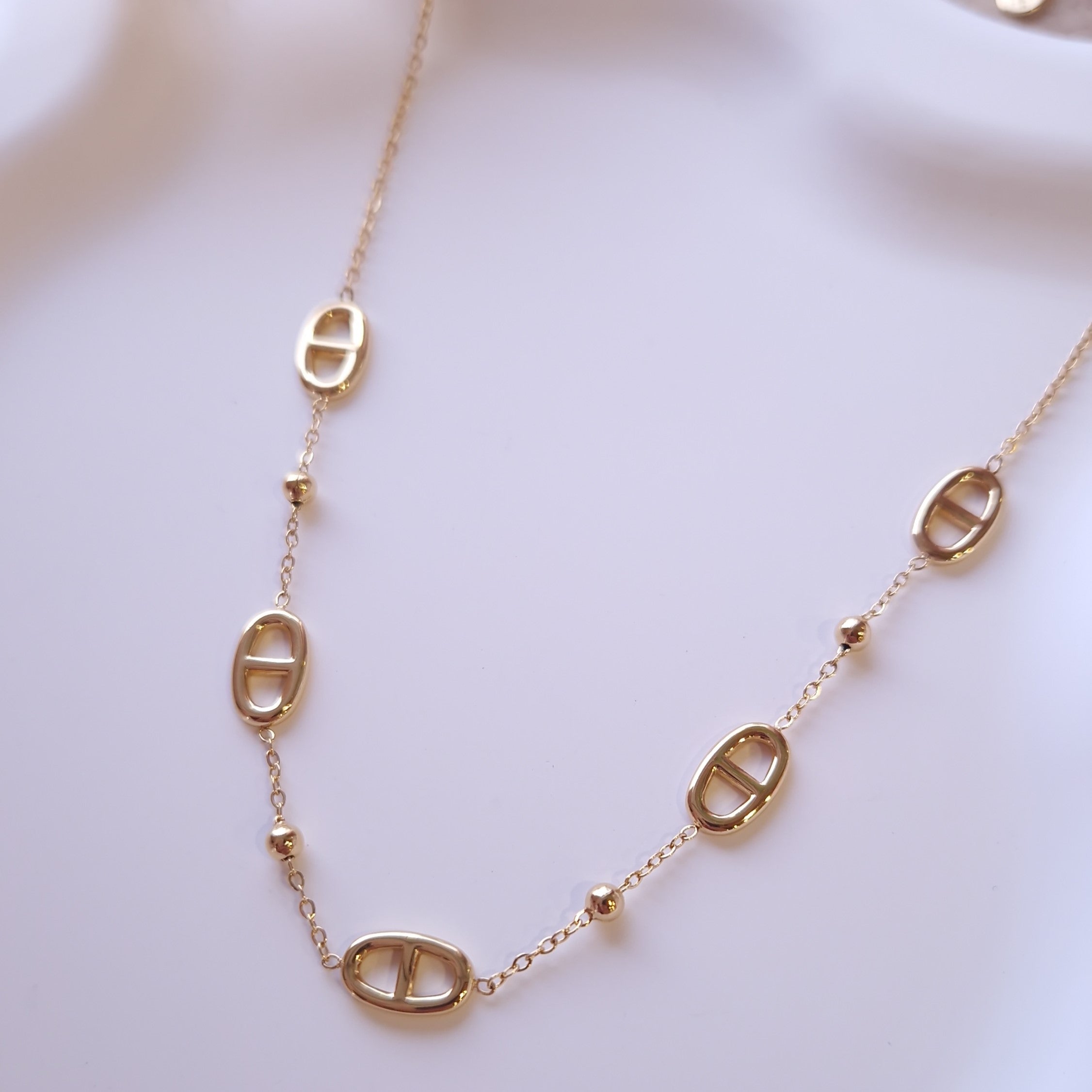 collier maille marine doré acier inoxydable bijou élégant 