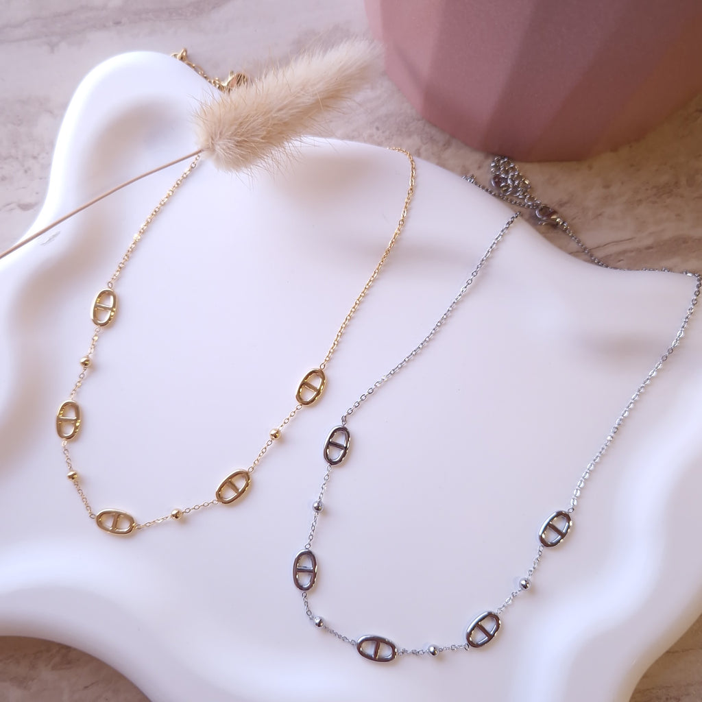 collier femme acier inoxydable résistant à l'eau maille marine tendance 2026