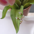 boucles d'oreilles croix religieuse rose