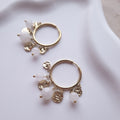 créoles marina perles blanche style bohème chic acier inoxydable