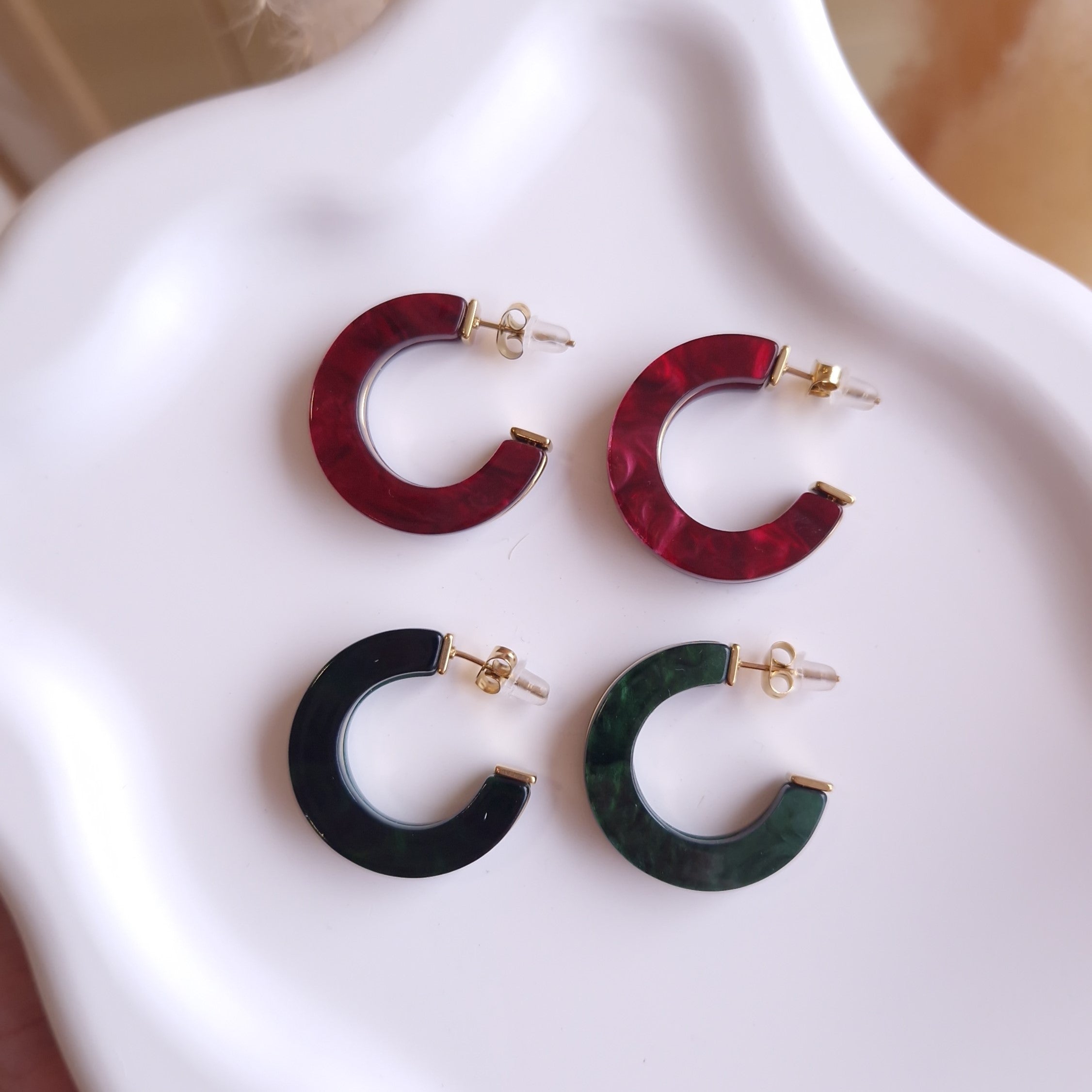 boucles d'oreilles femme colorés finition doré acier inoxydable  tendance BO été 
