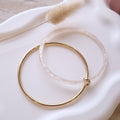 lot de deux bracelets jonc tendance pour femme acier inoxydable et acrylique cérémonie mariage chic 