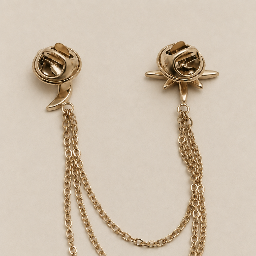 Broche Chaîne Lune & Étoile
