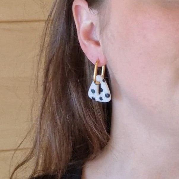 pampille interchangeables triangles à pois réversible légère et tendance
