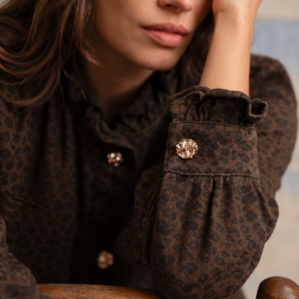 Veste-chemise léopard chocolat
