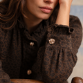 Veste-chemise léopard chocolat